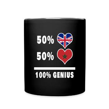 Drapeau 100% Génie du Maroc et de la Grande-Bretagne - Mug uni - noir - Devant