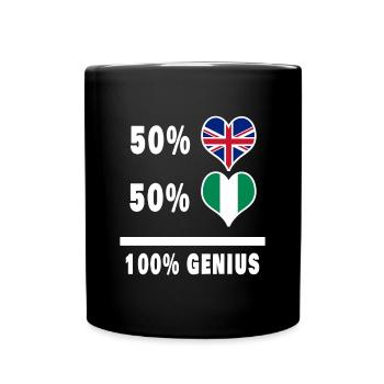 Nigeria and Great Britain 100% Genius Flag - Full Colour Mug - black - Front