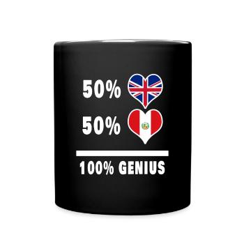 Peru and Great Britain 100% Genius Flag - Full Colour Mug - black - Front