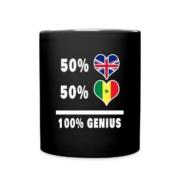Senegal and Great Britain 100% Genius Flag - Full Colour Mug - black - Front