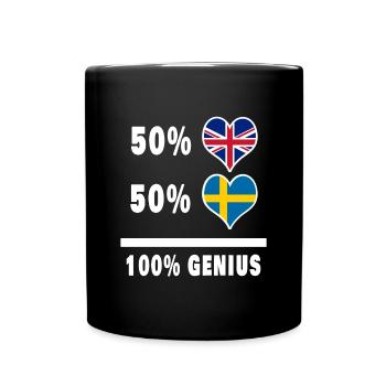 Suède et Grande-Bretagne 100% Genius Flag - Mug uni - noir - Devant