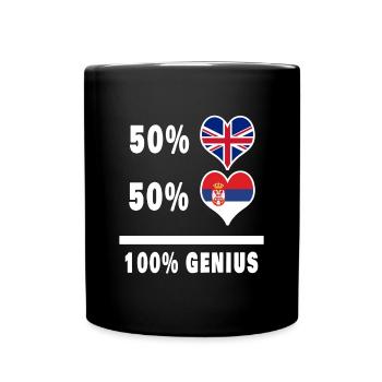 Serbie et Grande-Bretagne 100% Genius Flag - Mug uni - noir - Devant