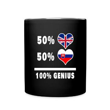 Slowakei und Großbritannien 100% Genius Flagge - Tasse einfarbig - Schwarz - Vorne