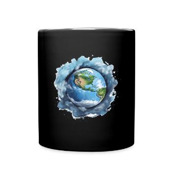 Erde - Tasse einfarbig - Schwarz - Vorne