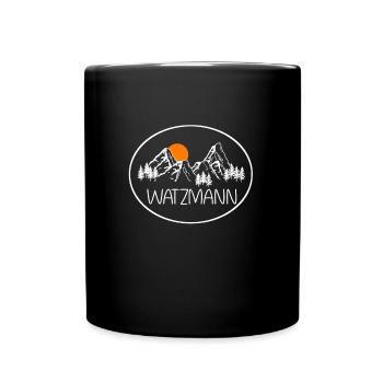 Watzmann - Tasse einfarbig - Schwarz - Vorne
