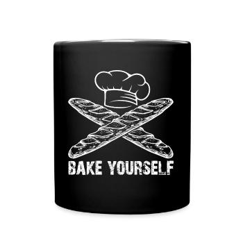 It's worth baking yourself - Full Colour Mug - black - Front