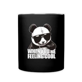 Cool panda feeling good - Full Colour Mug - black - Front