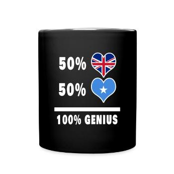 Somalia and Great Britain 100% Genius Flag - Full Colour Mug - black - Front