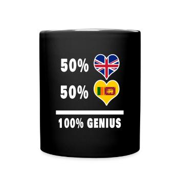 Sri Lanka und Großbritannien 100% Genius Flagge - Tasse einfarbig - Schwarz - Vorne