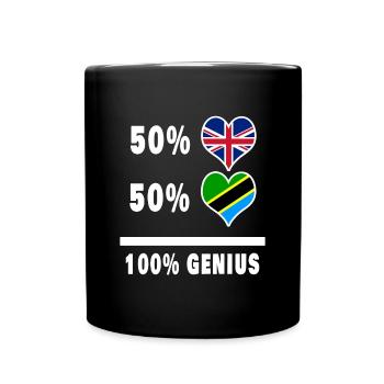 Tanzania and Great Britain 100% Genius Flag - Full Colour Mug - black - Front