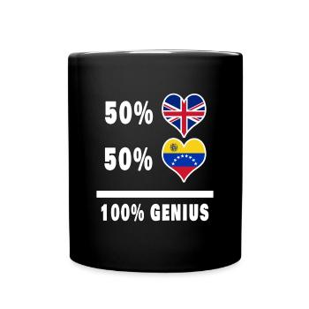 Venezuela and Great Britain 100% Genius Flag - Full Colour Mug - black - Front