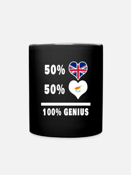 Cyprus and Great Britain 100% Genius Flag - Full Colour Mug - black
