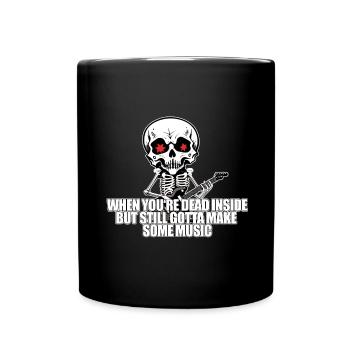 Skelett mit Gitarre DEATH METAL - Tasse einfarbig - Schwarz - Vorne