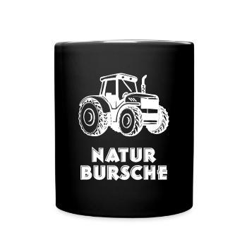 Landleben Statement Traktor Biobauer Landmaschinen - Tasse einfarbig - Schwarz - Vorne