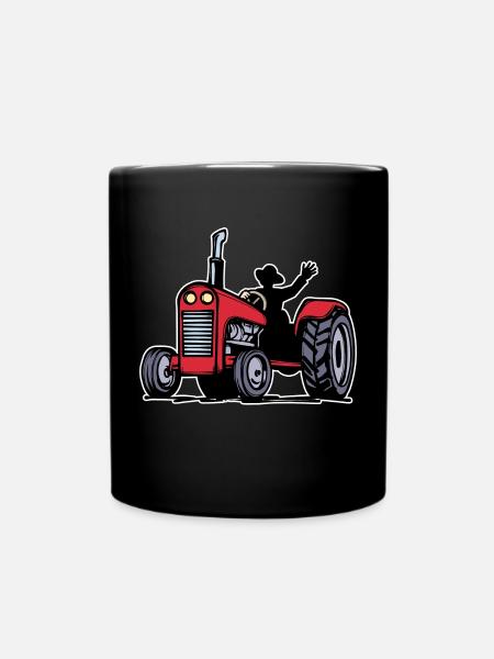Tractor Farmer Farm Organic Farmer Commercial Vehicle - Full Colour Mug - black