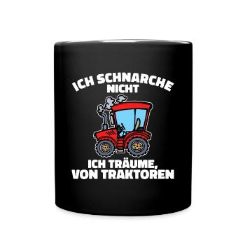 Biobauer Kraftfahrzeug Schlepper Traktor Statement - Tasse einfarbig - Schwarz - Vorne
