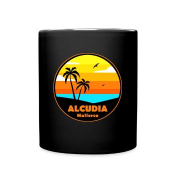 Alcudia Mallorca - Tasse einfarbig - Schwarz - Vorne