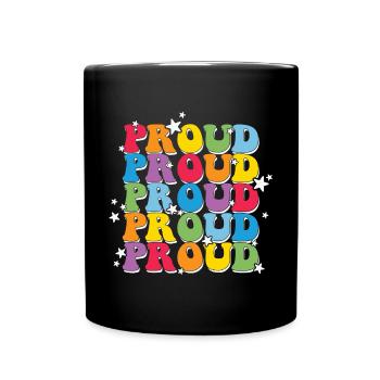 LGBT, Regenbogen, Pride-Monat - Tasse einfarbig - Schwarz - Vorne