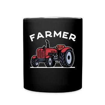 Un agriculteur de champ de tracteur de véhicule utilitaire dit agriculteur biologique - Mug uni - noir - Devant