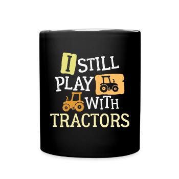 Farmer Statement Arable Farming Tractor Field Commercial Vehicle - Full Colour Mug - black - Front