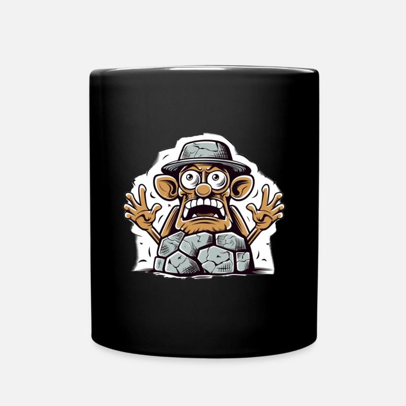 dessin animé broyeur de pierres dessin animé - Mug uni - noir
