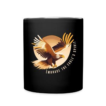 Eagle Soaring with Inspirational Quote - Full Colour Mug - black - Front