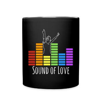 Rainbow Music Sound of Love LGBTQ - Full Colour Mug - black - Front
