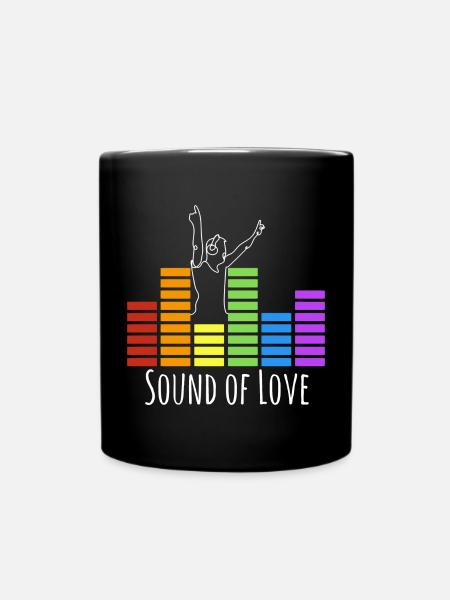 Rainbow Music Sound of Love LGBTQ - Mug uni - noir