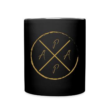 Papa 2023 Vater Geschenk - Tasse einfarbig - Schwarz - Vorne