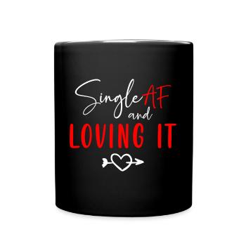 Alone love bachelorette humor - Full Colour Mug - black - Front