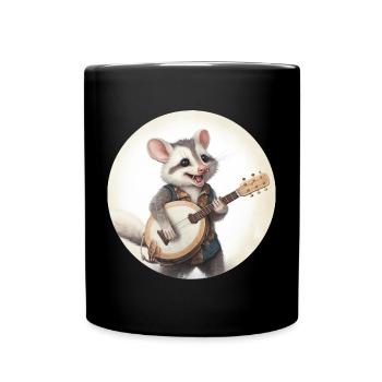 L’opossum joue du banjo - Mug uni - noir - Devant