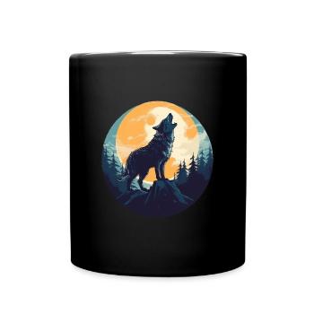 Loup - Mug uni - noir - Devant