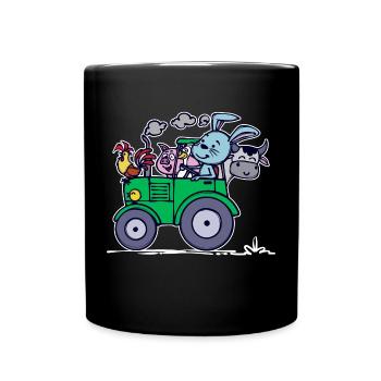 Agricultural Machinery Statement Farming Farm Tractor - Full Colour Mug - black - Front