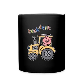 Farmer Farm Farming Tractor Vehicle - Full Colour Mug - black - Front