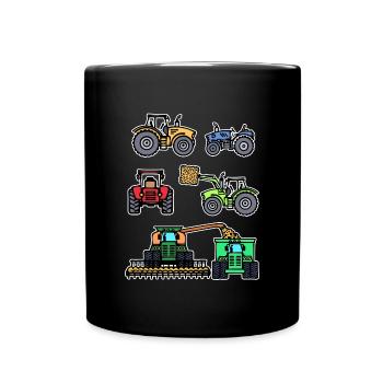 Tracteur de véhicule à moteur Ferme Agriculteur Vie à la campagne - Mug uni - noir - Devant