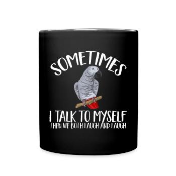 Graupapagei African Grey Parrot Papagei - Tasse einfarbig - Schwarz - Vorne