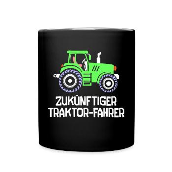 Landleben Fahrzeug Landwirt Traktor Statement - Tasse einfarbig - Schwarz - Vorne
