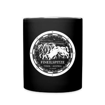 Berg Fineilspitze - Tirol Österreich Alpen - Tasse einfarbig - Schwarz - Vorne