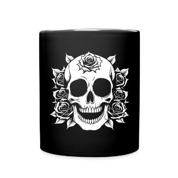 Horror Skull Skull Art Skull Gothic Heavy Metal - Full Colour Mug - black - Front