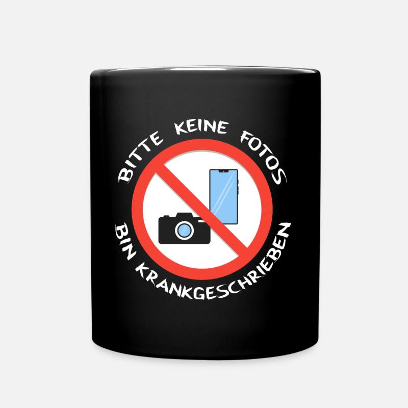 Krankgeschrieben - Tasse einfarbig - Schwarz