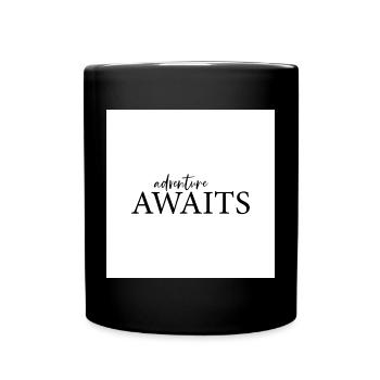 Adventure Awaits Poster for Adventurers - Full Colour Mug - black - Front