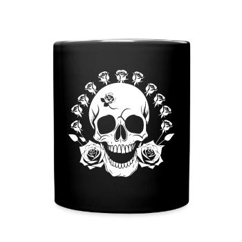Horror Schädel Schädel Kunst Schädel Gothic Heavy Metal - Tasse einfarbig - Schwarz - Vorne
