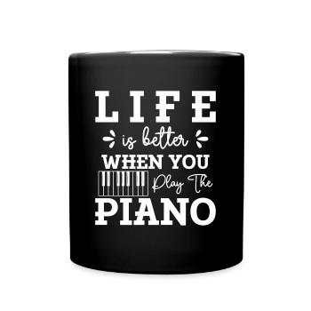 Pianist Grand Piano Classical Music Melody - Full Colour Mug - black - Front