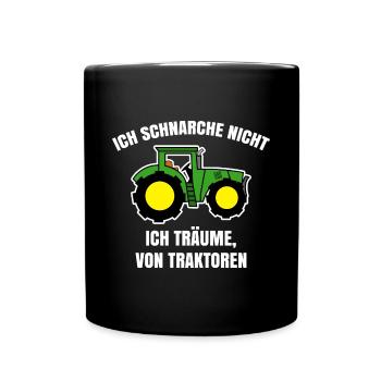 Landmaschinen Fahrzeug Statement Bauernhof Traktor - Tasse einfarbig - Schwarz - Vorne