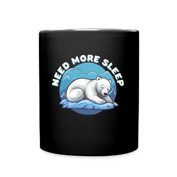 Brauchen Sie Mehr Schlaf Eisbär - Tasse einfarbig - Schwarz - Vorne