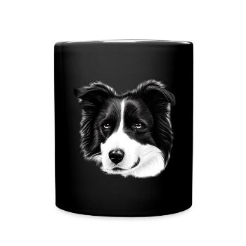 Kurzhaar Border Collie Hütehund - Tasse einfarbig - Schwarz - Vorne