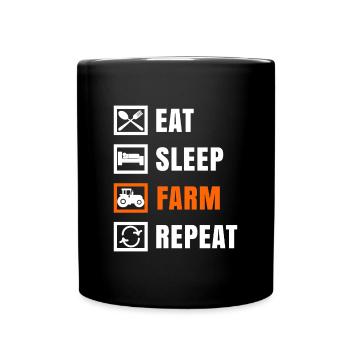 Tractor Agricultural Machinery Farm Saying Field Farmer - Full Colour Mug - black - Front