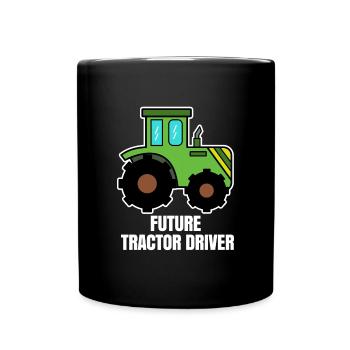 Vehicle Agricultural Machinery Statement Tractor Builder - Full Colour Mug - black - Front