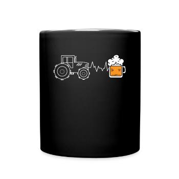 Tractor Farmer Field Vehicle Biobauer Commercial Vehicle - Full Colour Mug - black - Front