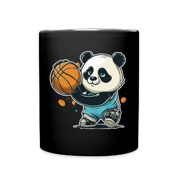 Cerceaux avec un panda - Mug uni - noir - Devant